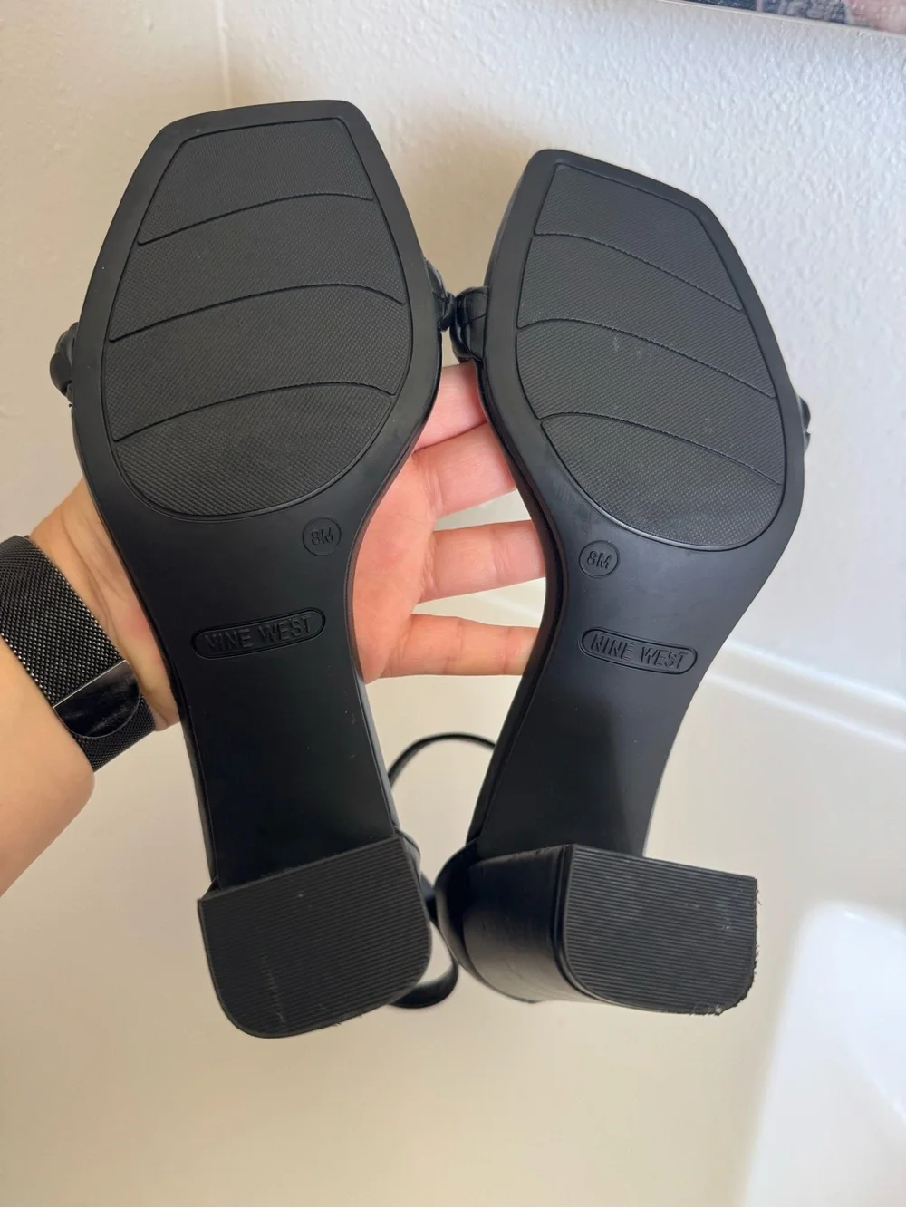 Nine West braided block heels